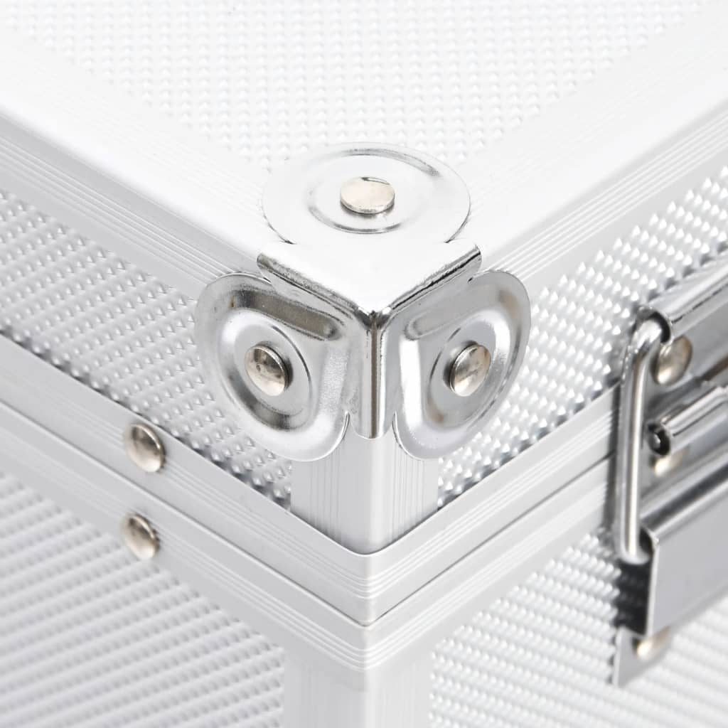 vidaXL Mallette à maquillage 37x24x40 cm Argenté Aluminium