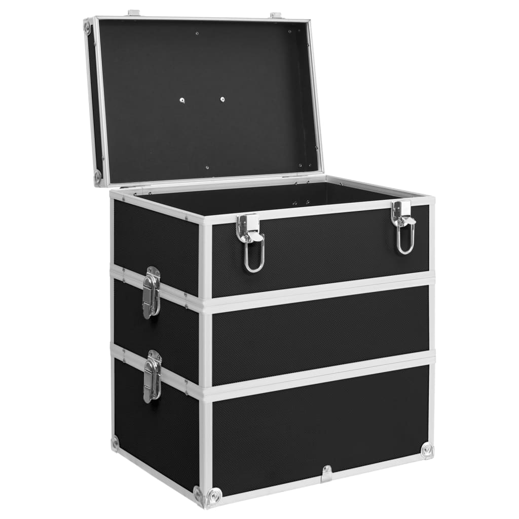 vidaXL Mallette à maquillage 37x24x40 cm Noir Aluminium