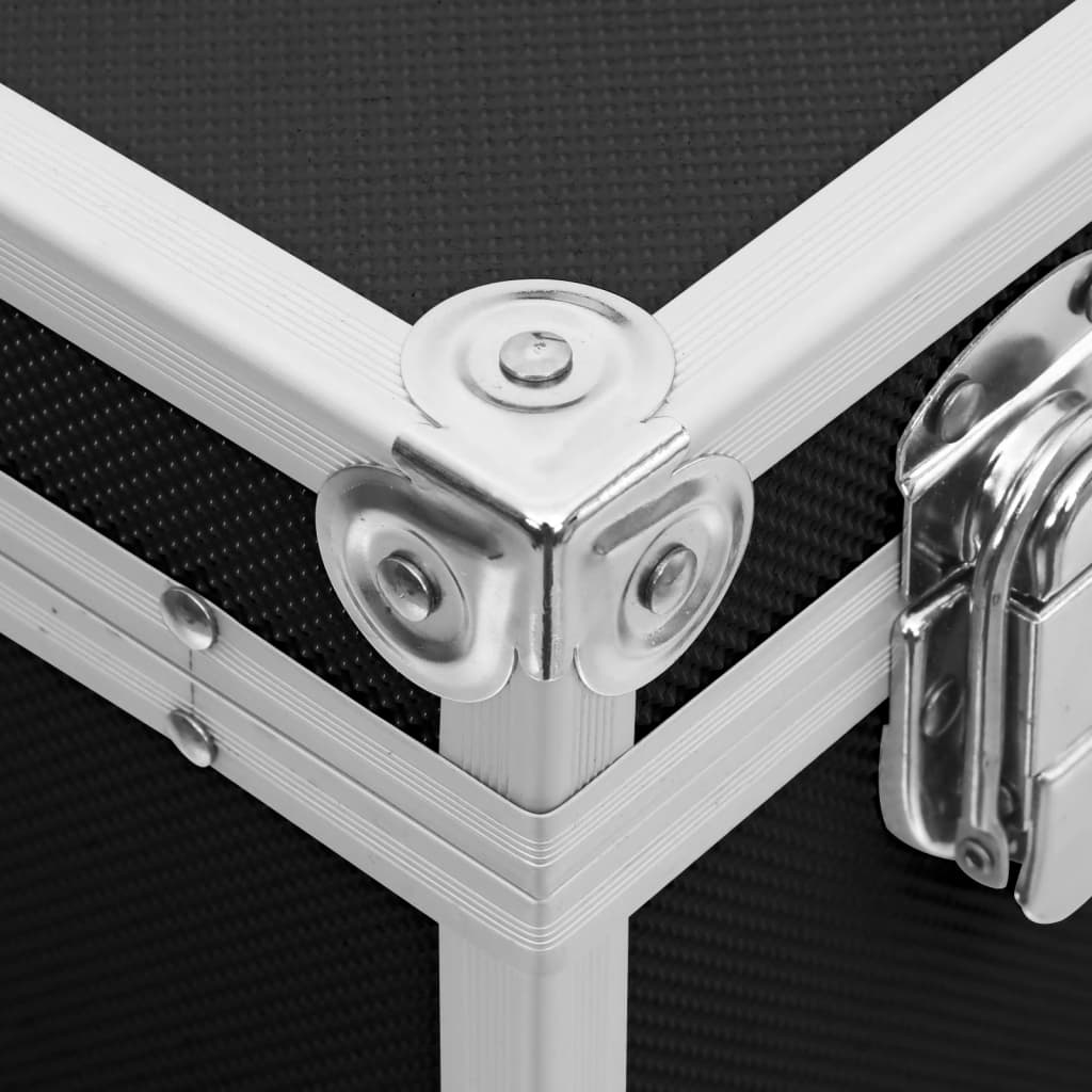 vidaXL Mallette à maquillage 37x24x40 cm Noir Aluminium