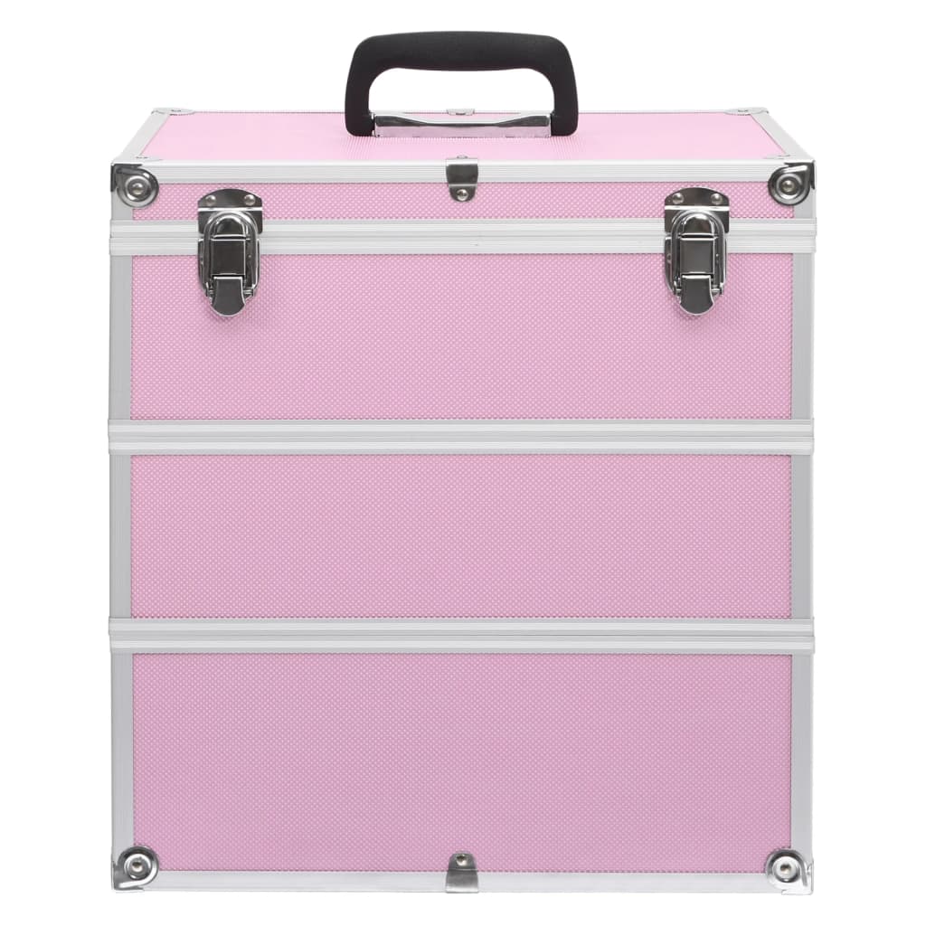 vidaXL Mallette à maquillage 37x24x40 cm Rose Aluminium