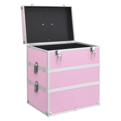 vidaXL Mallette à maquillage 37x24x40 cm Rose Aluminium