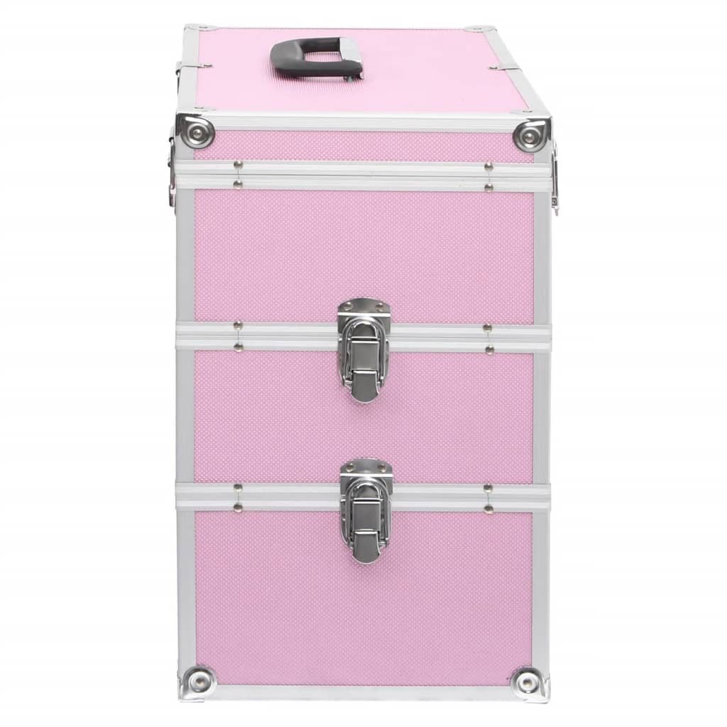 vidaXL Mallette à maquillage 37x24x40 cm Rose Aluminium
