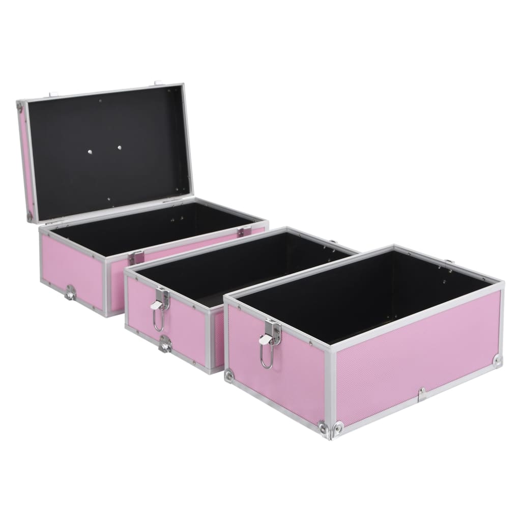 vidaXL Mallette à maquillage 37x24x40 cm Rose Aluminium