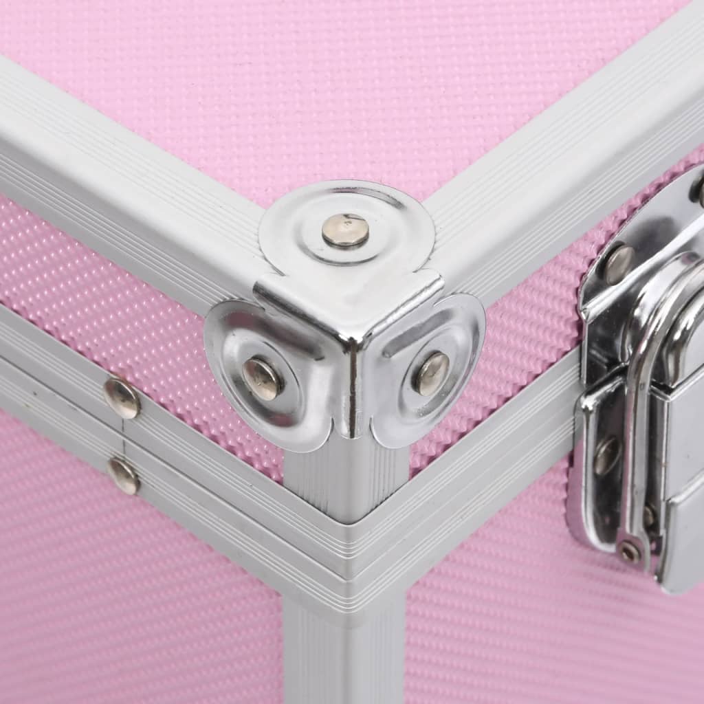 vidaXL Mallette à maquillage 37x24x40 cm Rose Aluminium