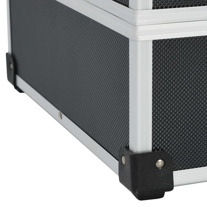 vidaXL Valise à outils 46 x 33 x 16 cm Noir Aluminium