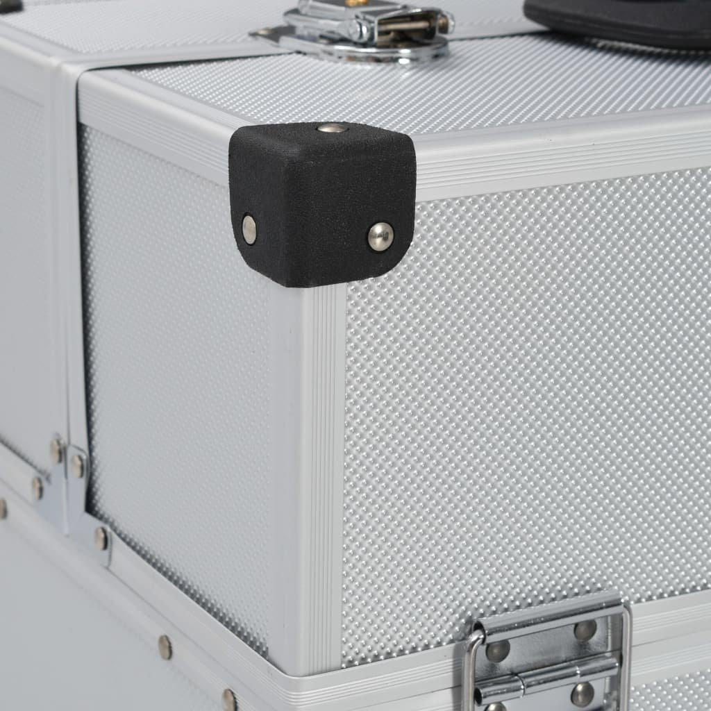 vidaXL Boîte à outils 38x22,5x34 cm Argenté Aluminium