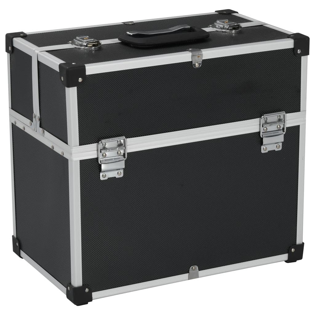vidaXL Boîte à outils 38x22,5x34 cm Noir Aluminium