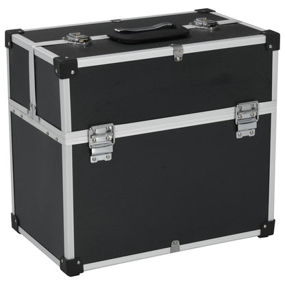 vidaXL Boîte à outils 38x22,5x34 cm Noir Aluminium