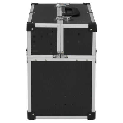 vidaXL Boîte à outils 38x22,5x34 cm Noir Aluminium