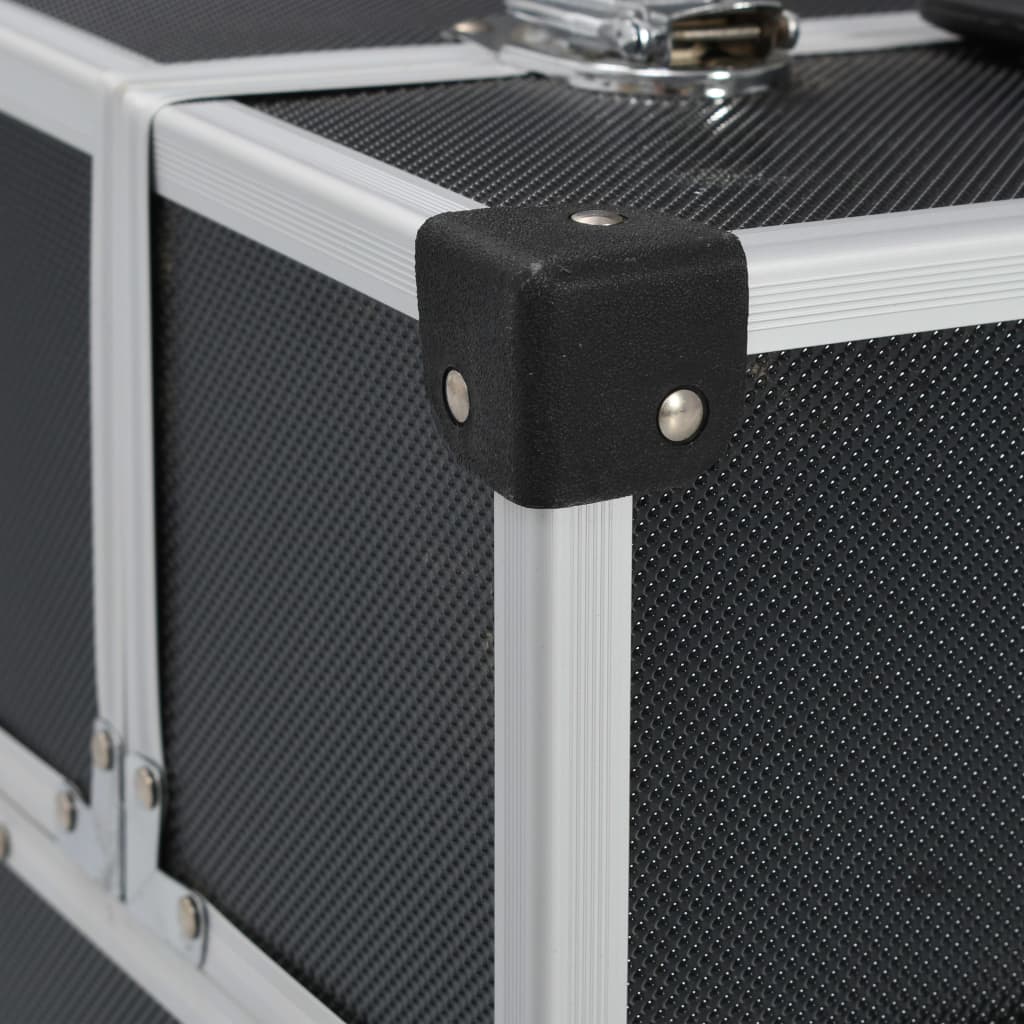 vidaXL Boîte à outils 38x22,5x34 cm Noir Aluminium