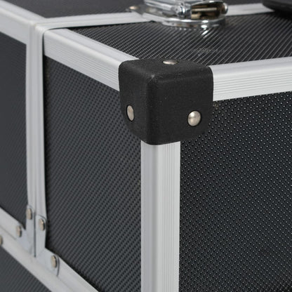 vidaXL Boîte à outils 38x22,5x34 cm Noir Aluminium