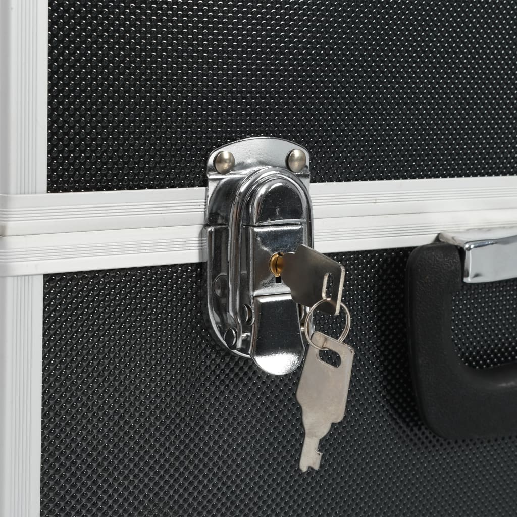 vidaXL Boîte à outils 38x22,5x34 cm Noir Aluminium