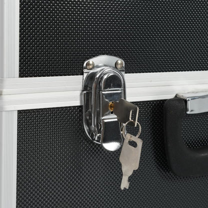 vidaXL Boîte à outils 38x22,5x34 cm Noir Aluminium