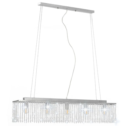 vidaXL Plafonnier avec perles de cristal Argenté 104 cm E14