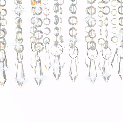 vidaXL Plafonnier avec perles de cristal Argenté 104 cm E14