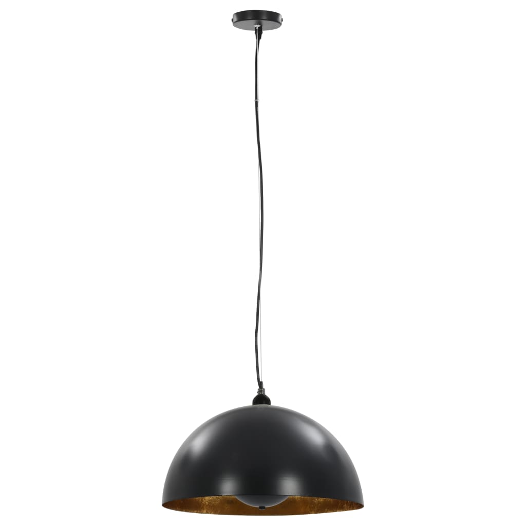 vidaXL 2 pcs Plafonniers Noir et doré Semi-sphérique 40 cm E27