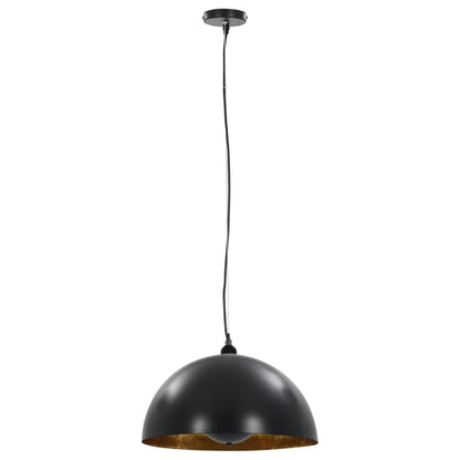 vidaXL 2 pcs Plafonniers Noir et doré Semi-sphérique 40 cm E27
