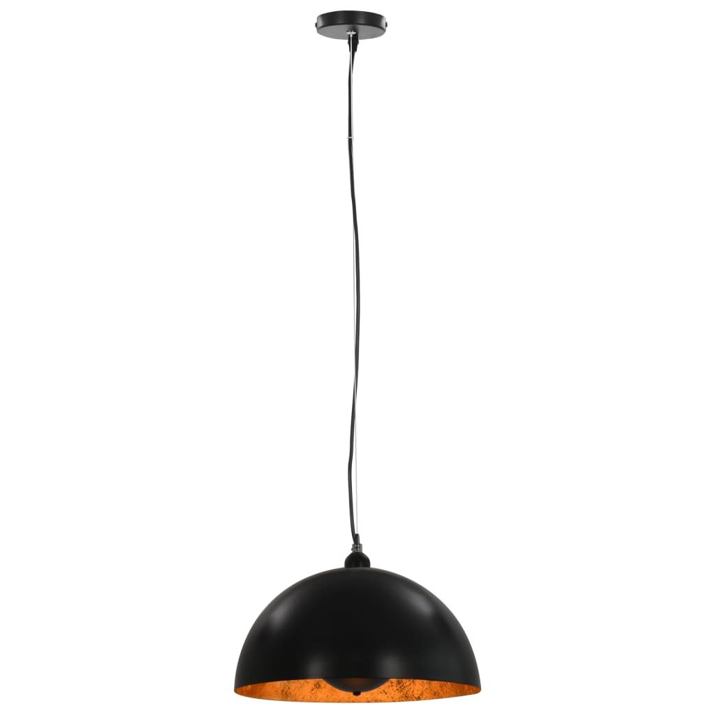 vidaXL 2 pcs Plafonniers Noir et doré Semi-sphérique 40 cm E27