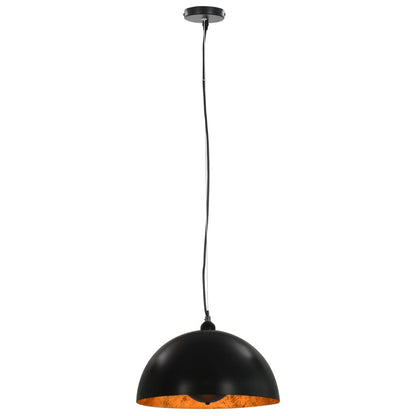 vidaXL 2 pcs Plafonniers Noir et doré Semi-sphérique 40 cm E27