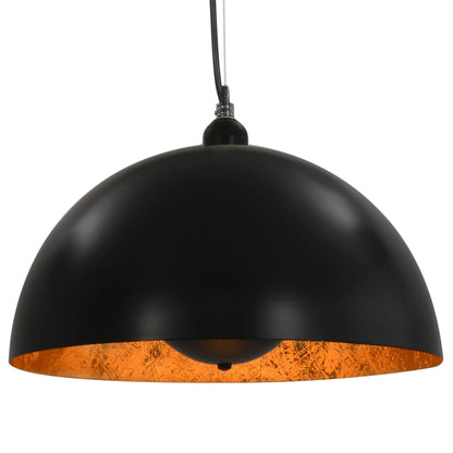 vidaXL 2 pcs Plafonniers Noir et doré Semi-sphérique 40 cm E27