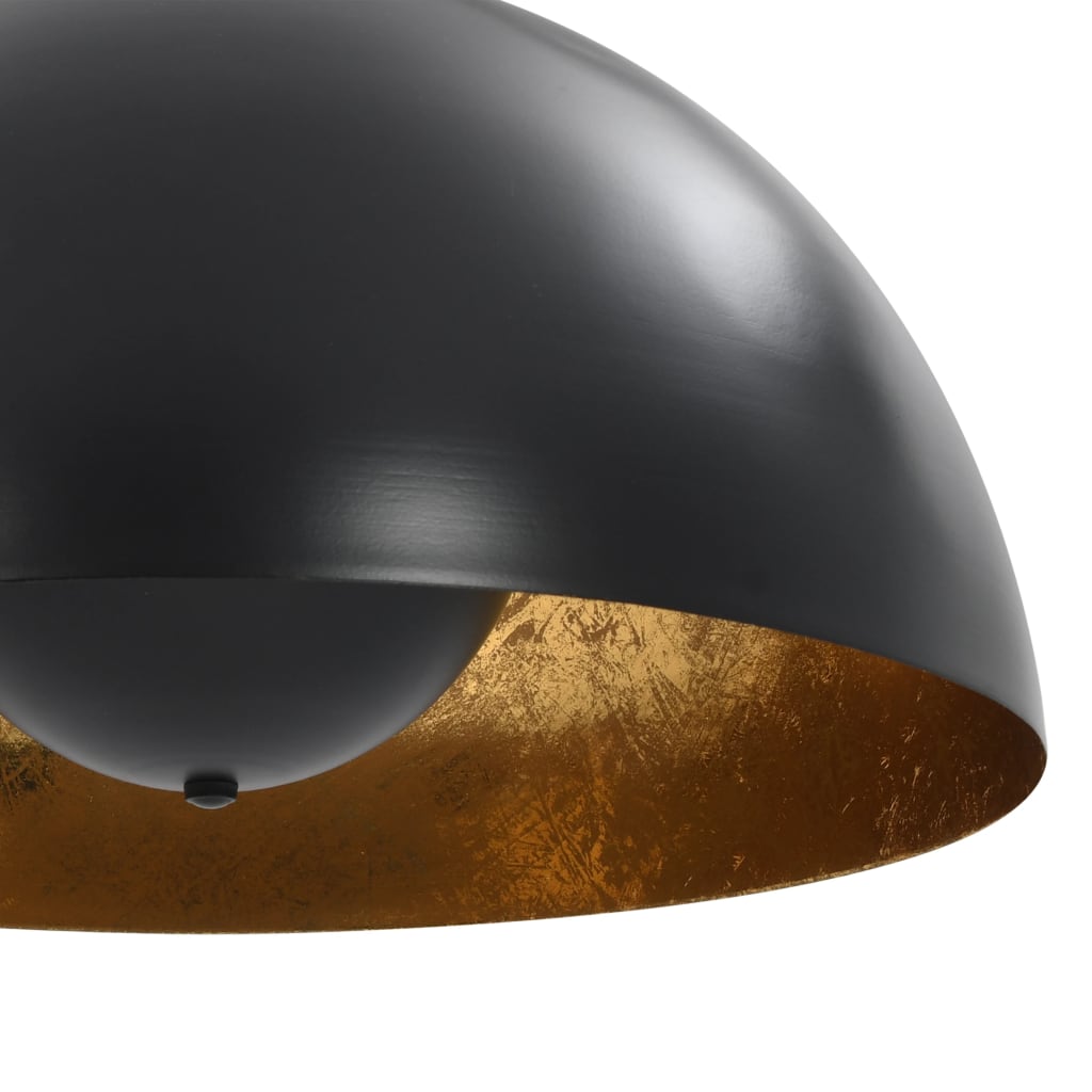 vidaXL 2 pcs Plafonniers Noir et doré Semi-sphérique 40 cm E27