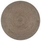 vidaXL Tapis fait à la main Jute Rond 90 cm Gris
