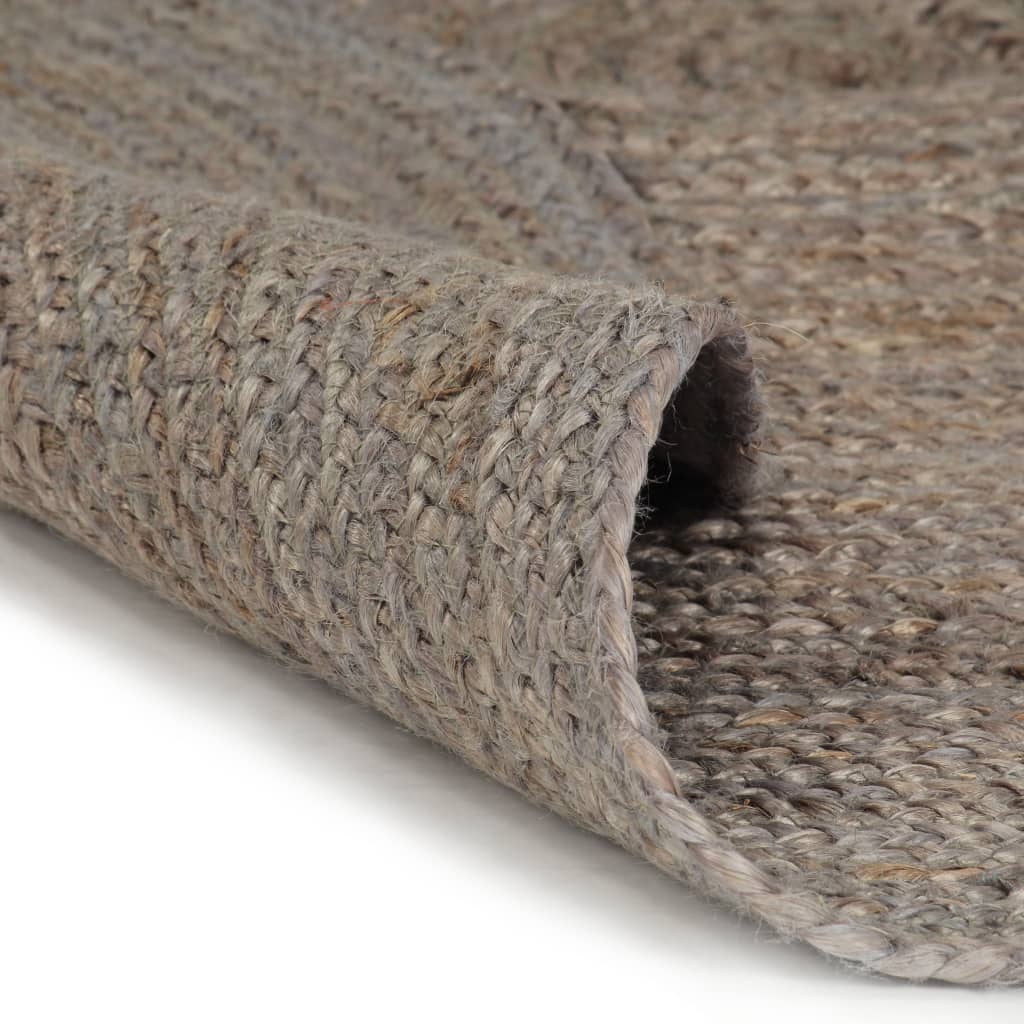 vidaXL Tapis fait à la main Jute Rond 150 cm Gris