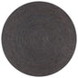 vidaXL Tapis fait à la main Jute Rond 90 cm Gris foncé