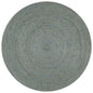 vidaXL Tapis fait à la main Jute Rond 120 cm Vert olive