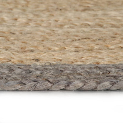 vidaXL Tapis fait à la main Jute avec bord gris 120 cm