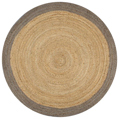 vidaXL Tapis fait à la main Jute avec bord gris 150 cm