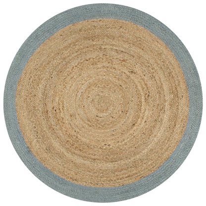 vidaXL Tapis fait à la main Jute avec bord vert olive 150 cm