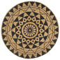 vidaXL Tapis fait à la main Jute avec imprimé noir 150 cm