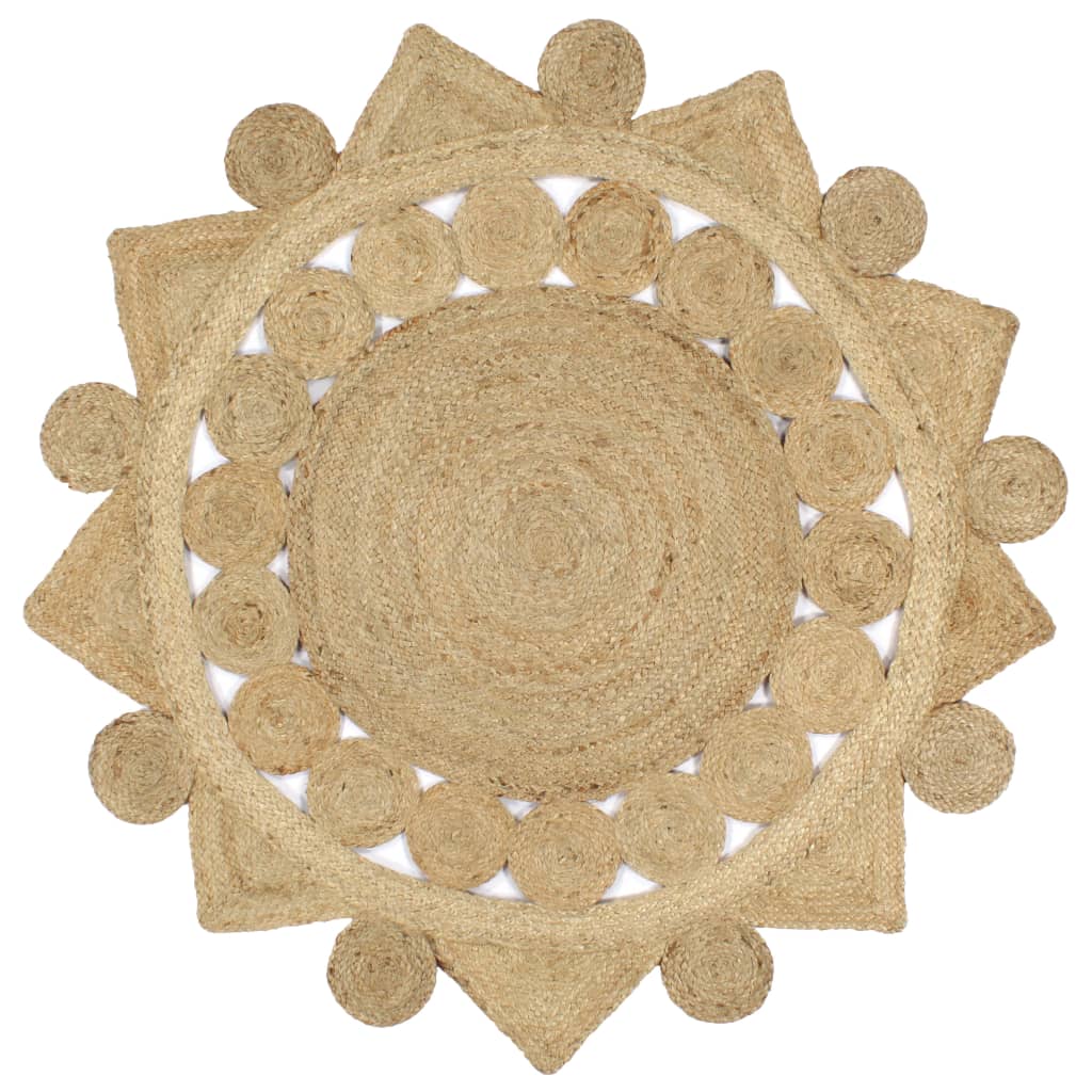 vidaXL Tapis fait à la main Jute tressée 120 cm