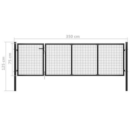 vidaXL Portillon Acier 350x75 cm Anthracite