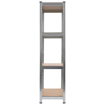 vidaXL Étagères à 4 niveaux 2 pcs Argenté Acier et bois d'ingénierie