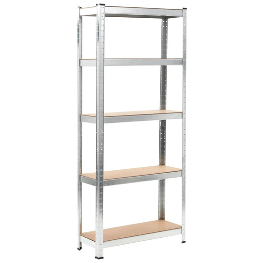 vidaXL Étagère de rangement 5 niveaux Argenté Acier et bois ingénierie