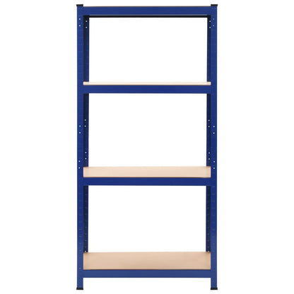 vidaXL Étagère de rangement à 4 niveaux Bleu Acier et bois ingénierie