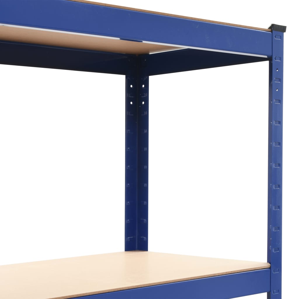 vidaXL Étagère de rangement à 4 niveaux Bleu Acier et bois ingénierie