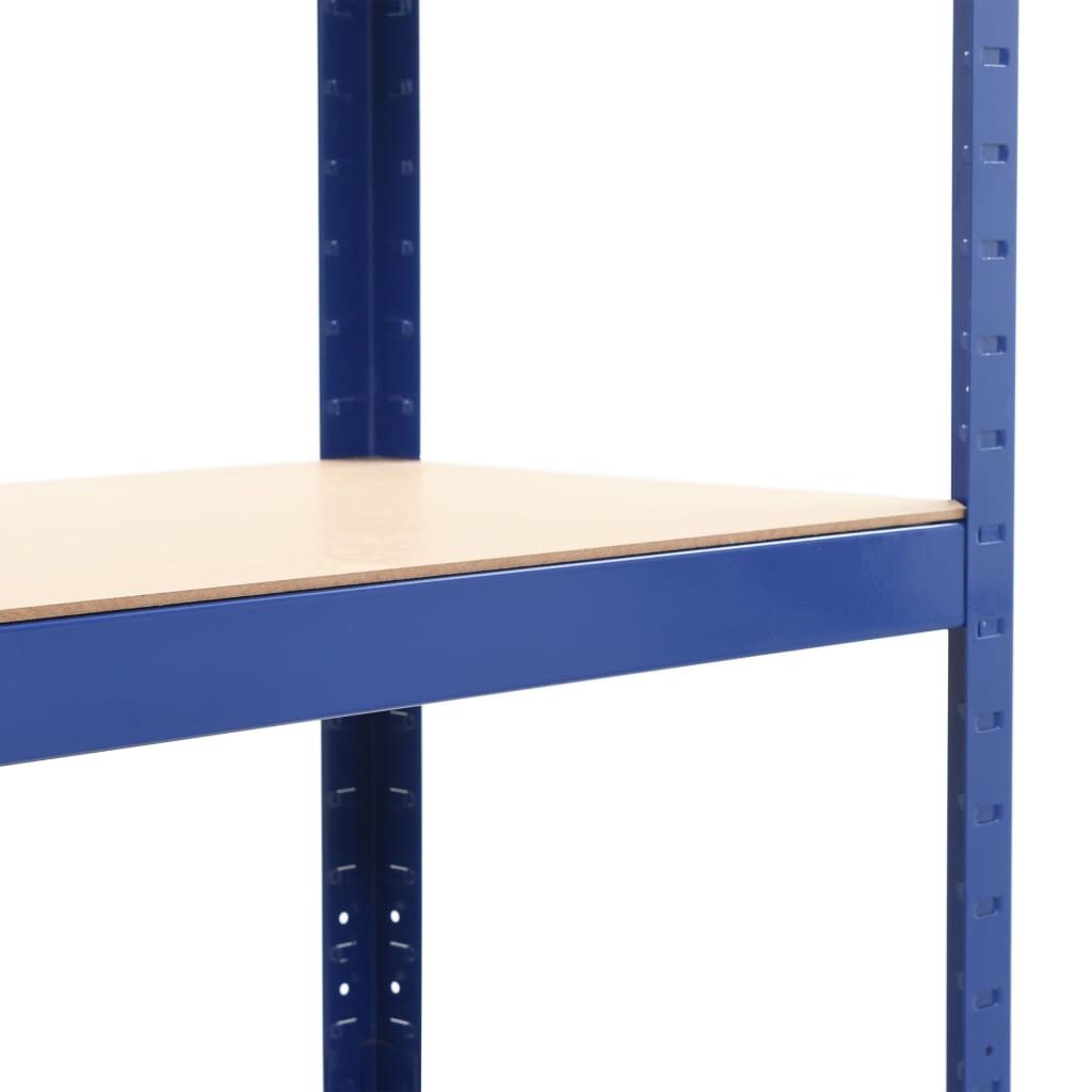 vidaXL Étagère de rangement à 4 niveaux Bleu Acier et bois ingénierie