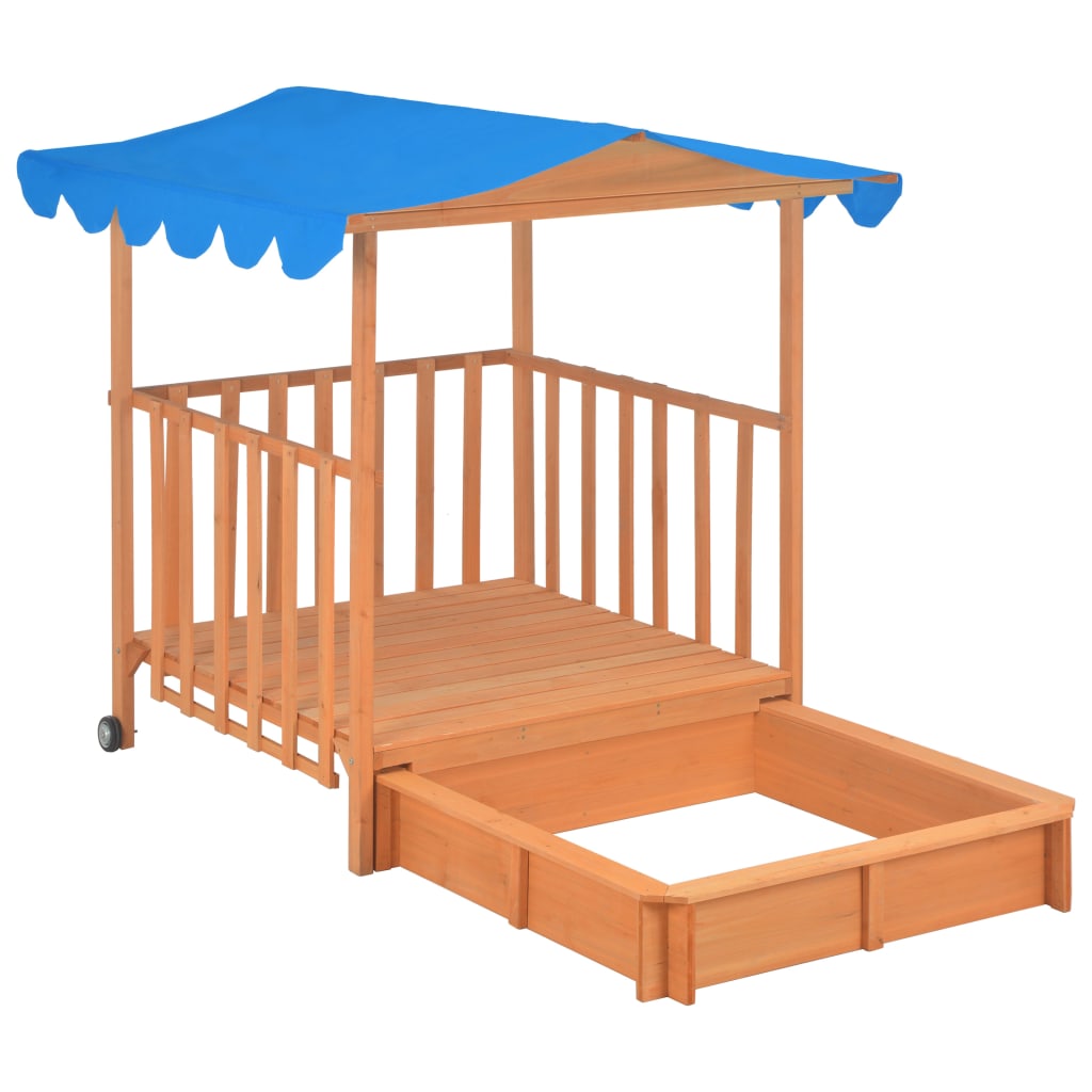 vidaXL Maison de jeu d'enfants et bac à sable Bois de sapin Bleu UV50