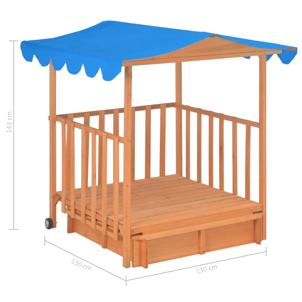 vidaXL Maison de jeu d'enfants et bac à sable Bois de sapin Bleu UV50