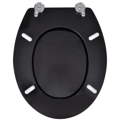 vidaXL Sièges de toilette avec couvercles 2 pcs MDF Noir