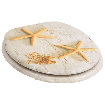 vidaXL Sièges de toilette avec couvercles 2 pcs MDF Étoile de mer