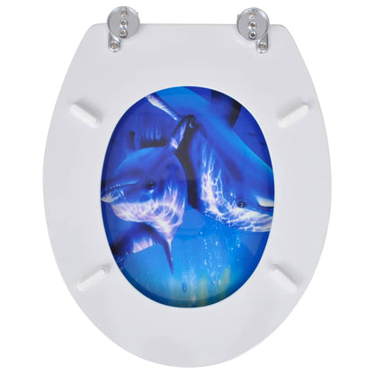 vidaXL Sièges de toilette avec couvercles 2 pcs MDF Dauphin