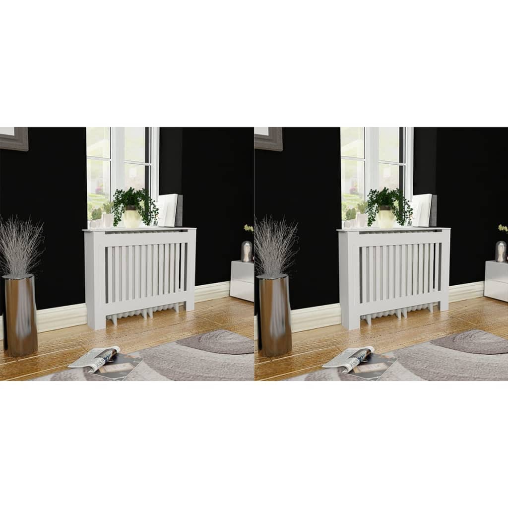 vidaXL Cache-radiateurs 2 pcs blanc MDF 112 cm