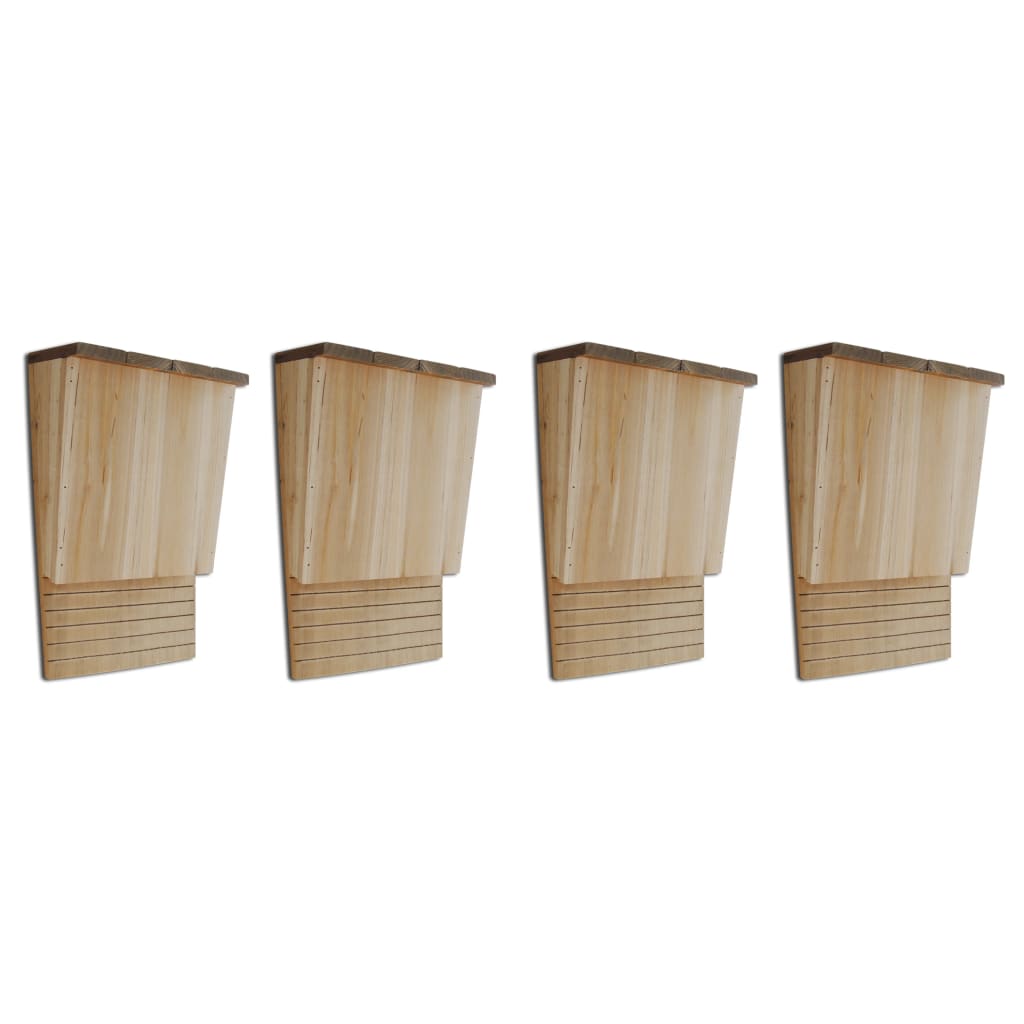 vidaXL Maison pou chauve-souris 4 pcs 22 x 12 x 34 cm Bois