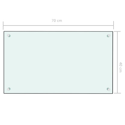 vidaXL Dosseret de cuisine Blanc 70x40 cm Verre trempé