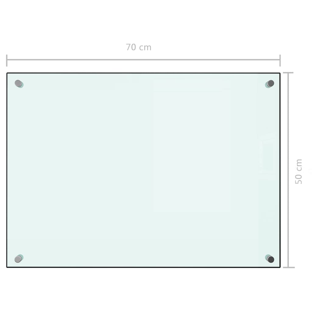 vidaXL Dosseret de cuisine Blanc 70x50 cm Verre trempé