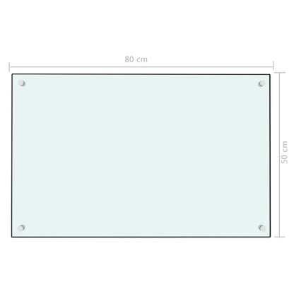 vidaXL Dosseret de cuisine Blanc 80x50 cm Verre trempé